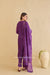 "Shaheen" Purple Hand Block Printed Handwork Chanderi Suit Set (3pc)