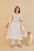 "Shubhra" Ivory Hand Block Printed Chanderi Suit Set(3pc)
