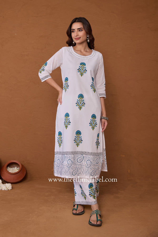 "Saba" Hand Block Printed Co-ord Set - 2pc