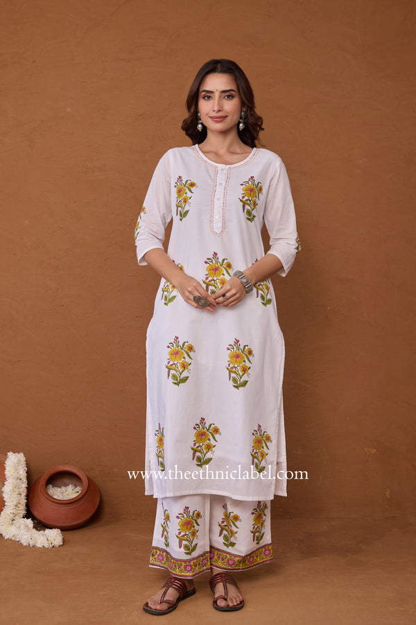 "Sana" Hand Block Printed Co-ord Set - 2pc