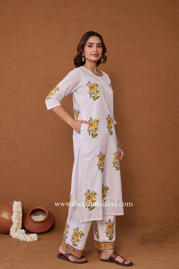 "Sana" Hand Block Printed Co-ord Set - 2pc