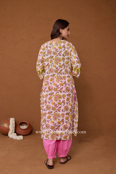 "Yagni" Hand Block Printed Cotton kurta