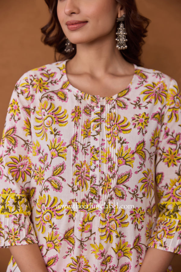 "Yagni" Hand Block Printed Cotton kurta