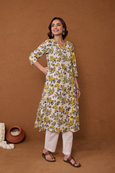 "Arisha" Hand Block Printed Cotton kurta