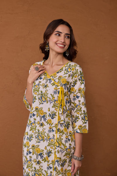 "Arisha" Hand Block Printed Cotton kurta