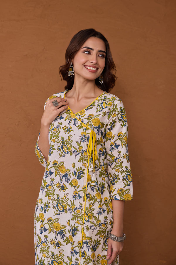 "Arisha" Hand Block Printed Cotton kurta