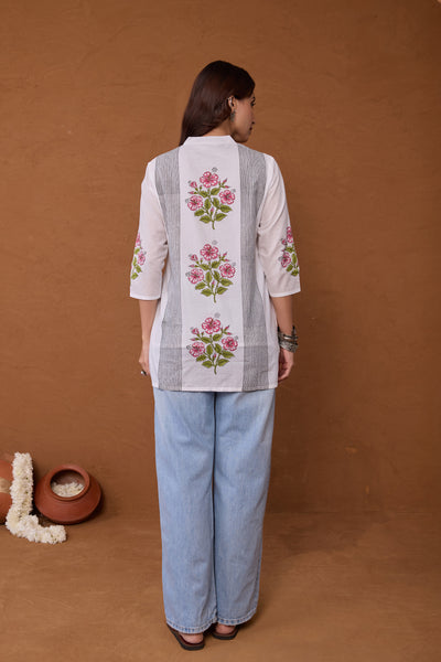 "Haya" Block Printed Cotton Short kurta