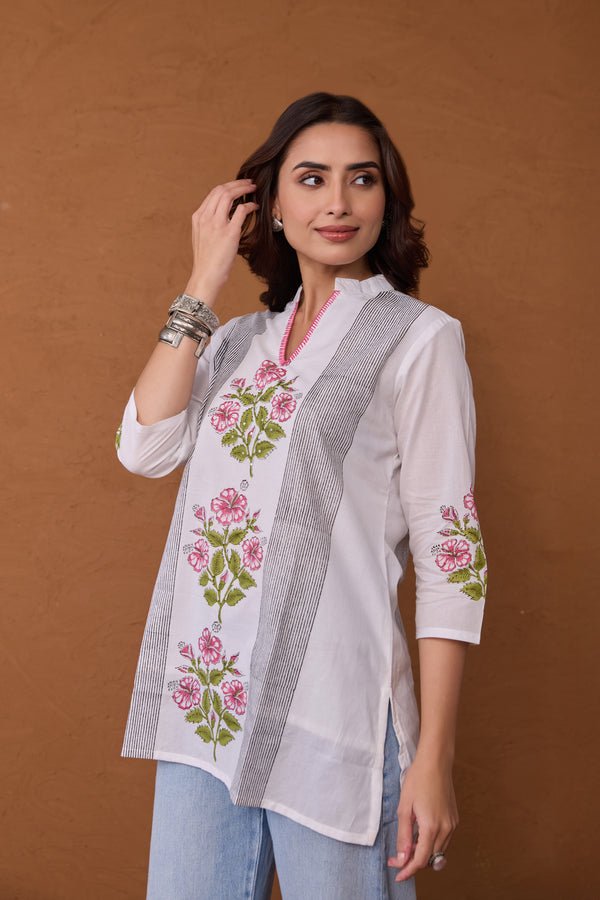 "Haya" Block Printed Cotton Short kurta