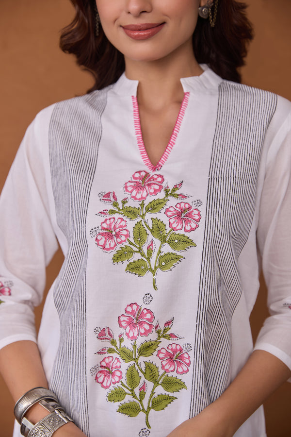 "Haya" Block Printed Cotton Short kurta