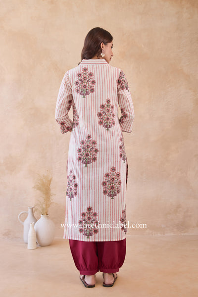 "Zimal" Hand Block Printed Cotton kurta