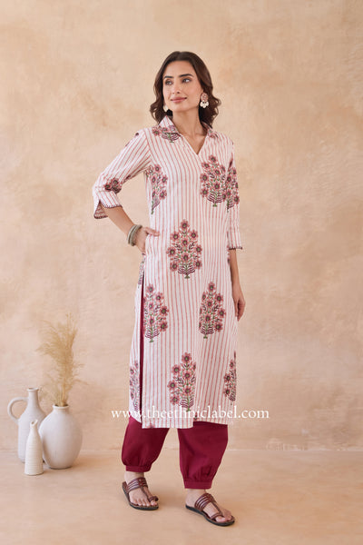 "Zimal" Hand Block Printed Cotton kurta