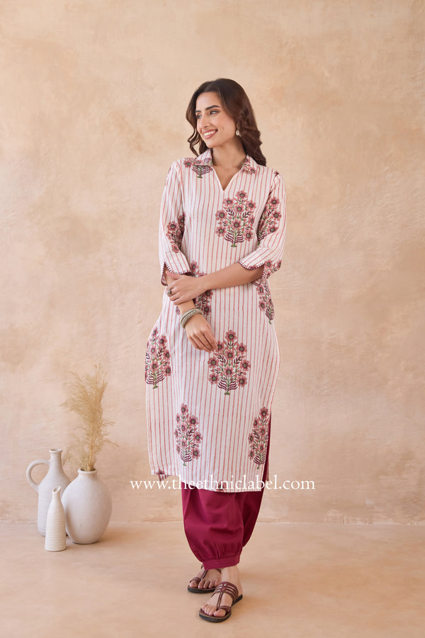 "Zimal" Hand Block Printed Cotton kurta