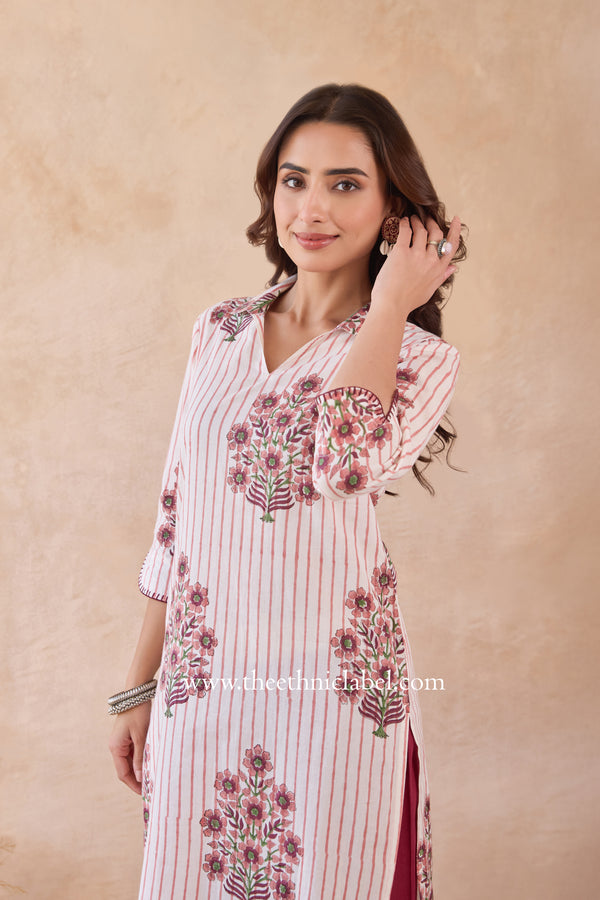 "Zimal" Hand Block Printed Cotton kurta