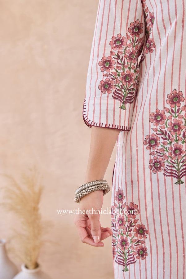 "Zimal" Hand Block Printed Cotton kurta