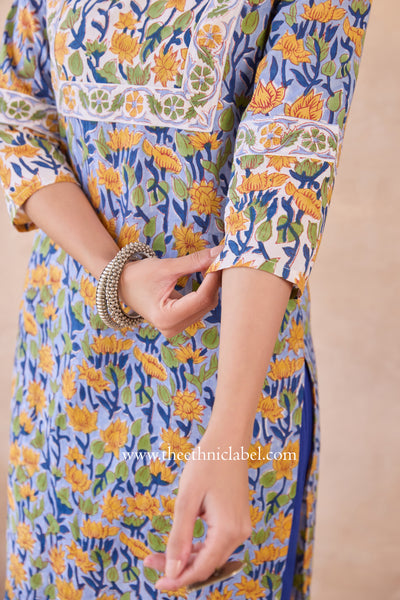 "Sravya" Hand Block Printed Cotton kurta
