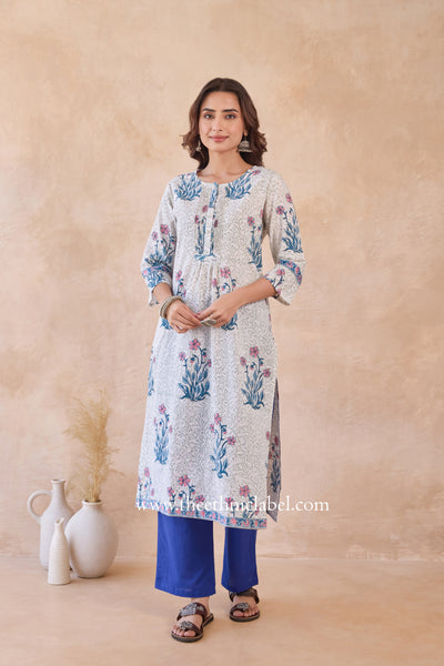 "Ravya" Hand Block Printed Cotton kurta