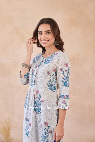 "Ravya" Hand Block Printed Cotton kurta
