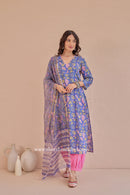"Sargun" Hand Block Printed Kurta Set with Afghan Pant  (3pc)