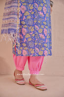 "Sargun" Hand Block Printed Kurta Set with Afghan Pant  (3pc)