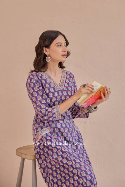 "Moksha" A Line Block printed Kurta