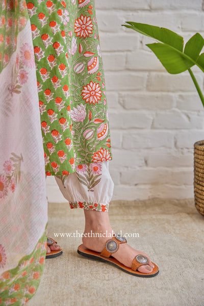 "Mehak" Cotton Kurta Set with Kota Doria Dupatta (3pc)