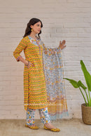 "Dua" Cotton Kurta Set with Kota Doria Dupatta (3pc)