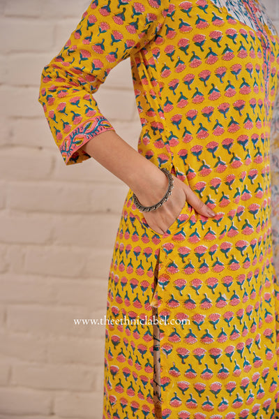"Dua" Cotton Kurta Set with Kota Doria Dupatta (3pc)