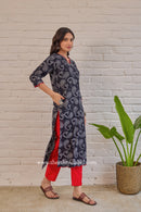 "Shyama" Hand Block Printed Scalloped Cotton kurta
