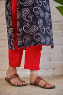 "Shyama" Hand Block Printed Scalloped Cotton kurta