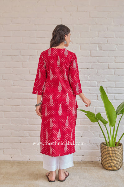 "Rudhira" Hand Block Printed Cotton kurta