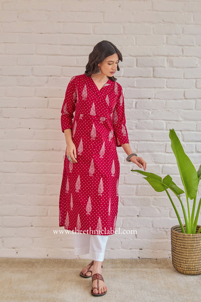 "Rudhira" Hand Block Printed Cotton kurta