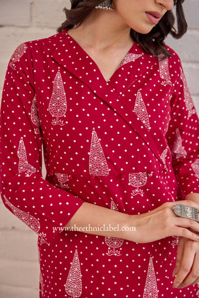 "Rudhira" Hand Block Printed Cotton kurta