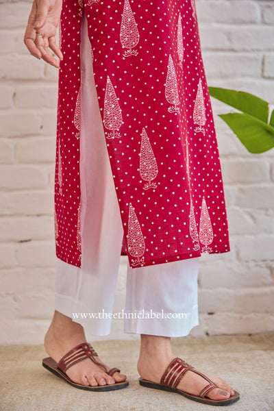 "Rudhira" Hand Block Printed Cotton kurta
