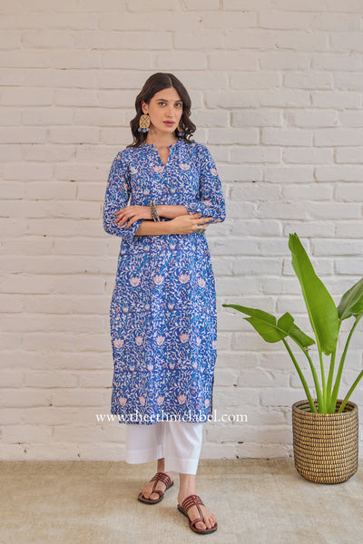 "Kusum" Hand Blockprinted Cotton Kurta