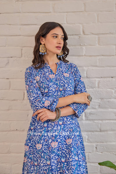 "Kusum" Hand Blockprinted Cotton Kurta