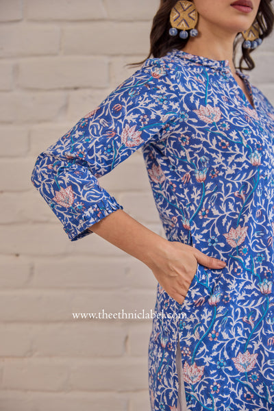 "Kusum" Hand Blockprinted Cotton Kurta