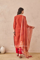 "Gulzar" Cotton Kurta Set with Kota Doria Dupatta (3pc)