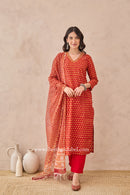 "Gulzar" Cotton Kurta Set with Kota Doria Dupatta (3pc)