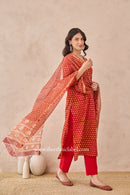 "Gulzar" Cotton Kurta Set with Kota Doria Dupatta (3pc)