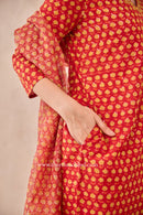 "Gulzar" Cotton Kurta Set with Kota Doria Dupatta (3pc)