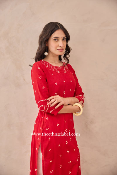 "Boond" Pure Bandhani Cotton Kurta