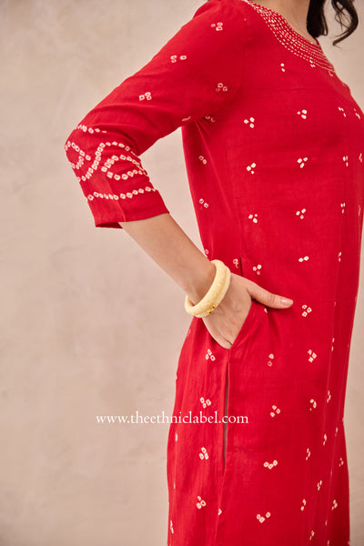 "Boond" Pure Bandhani Cotton Kurta