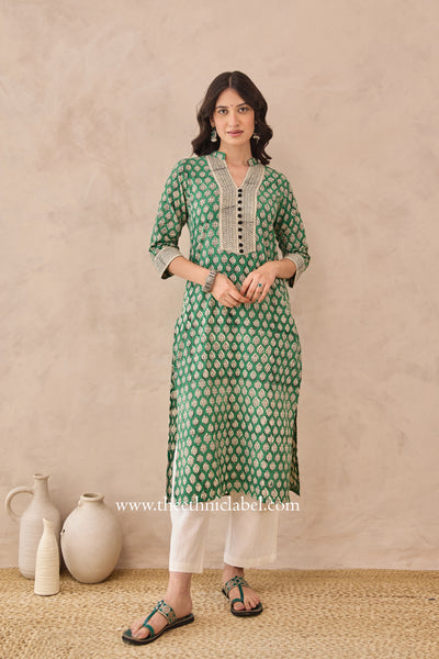 "Prakriti" Hand Blockprinted Cotton Kurta