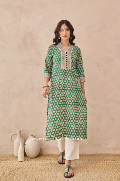 "Prakriti" Hand Blockprinted Cotton Kurta