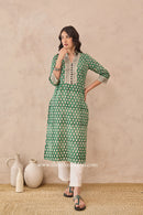 "Prakriti" Hand Blockprinted Cotton Kurta