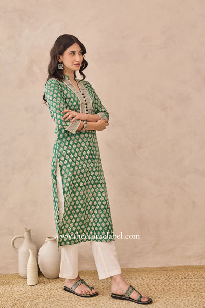 "Prakriti" Hand Blockprinted Cotton Kurta