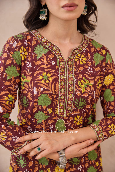 "Rukma" Hand Block Printed Cotton kurta