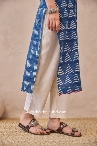 "Khaas" Indigo Hand Block Printed Cotton kurta