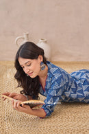 "Khaas" Indigo Hand Block Printed Cotton kurta