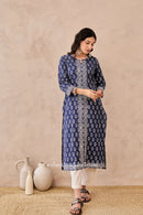"Feroza" Hand Blockprinted Cotton Kurta